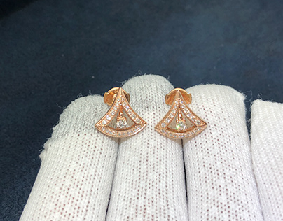DIVAS' DREAM earrings 18 kt rose gold pavé diamonds