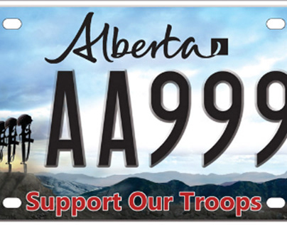Alberta Support Our Troops Custom Plate