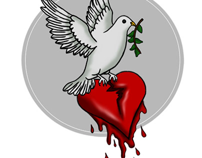 Dove Carrying Bleeding Heart