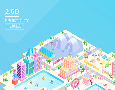 Sport City - 2.5D插画
