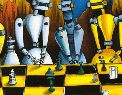 robot chess painting 1