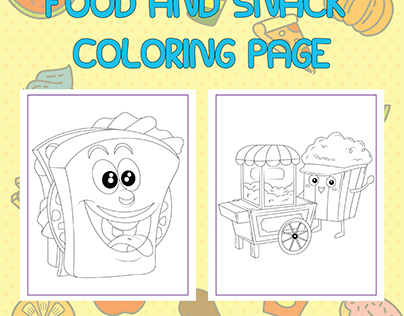Food and Snack coloring page for kids