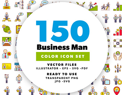 150 Business Man Icon Set