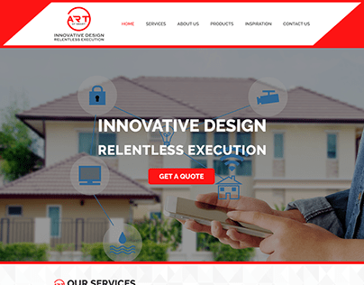 Home page design for smart home and tech company