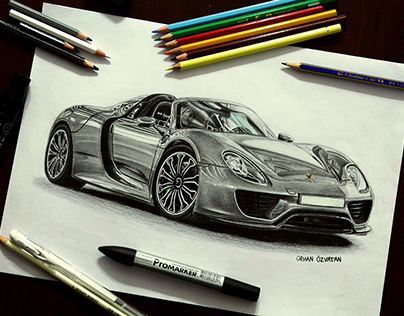 Porsche 918 Drawing