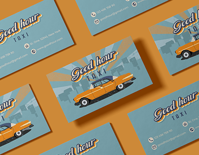 Vintage business card for taxi service