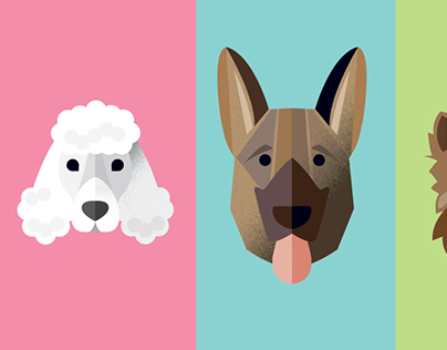 Set of Dog breed designs