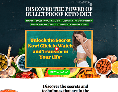 Landing Page do produto Bulletproof keto diet Ebook