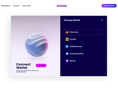 Connect wallet UI screen