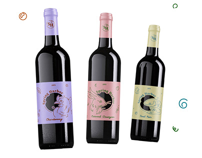 Wine label design "Spring Harbor"