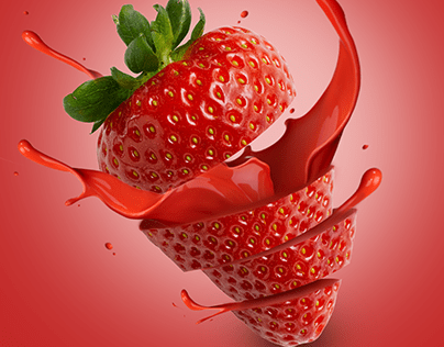 strawberry, juice, slices