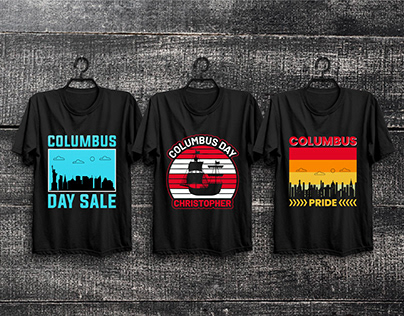 Typography t shirt design columbus day