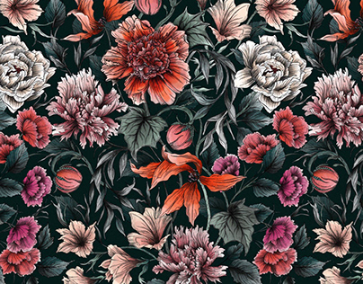 Hedgerow floral surface design