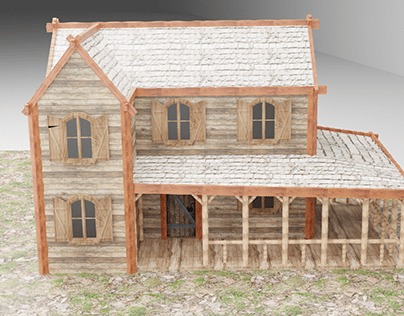 Old Wood Hut Model