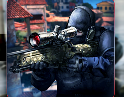 3D Sniper Game Icon Design - Adobe Photoshop Cs5
