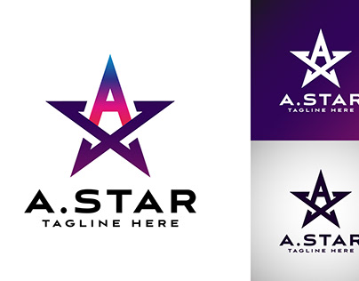 Modern logo design of a star