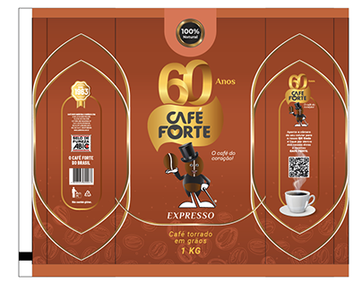 Embalagem CAFÉ FORTE 60 anos
