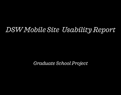 School Project: DSW Usability Report