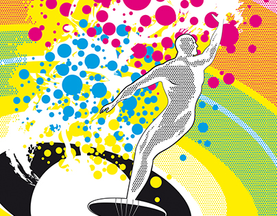 Silver Surfer's mess of CMYK dots in the Pop Art galaxy