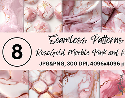 RoseGold Marble Pink and White Object