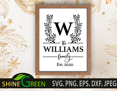 Family Monogram Frame SVG for Home, Farmhouse