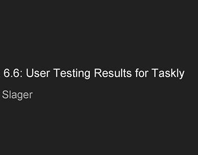 User Testing Results for Taskly