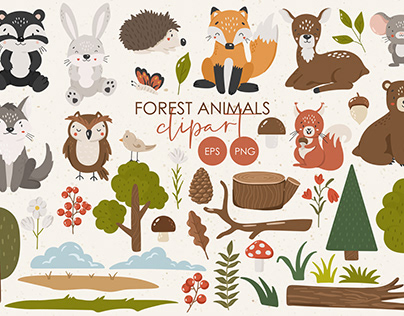 Forest animals clipart
