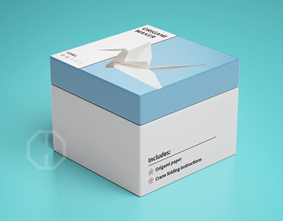 Origami Crane packaging and instructions concept design