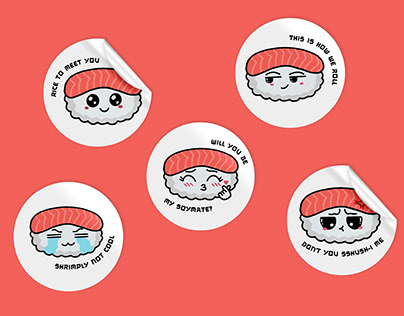 Punny Sushi Stickers