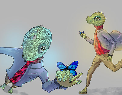 Friendly Reptilian character concept