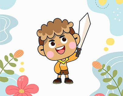 Animate cute boy 2d cartoon character or picture