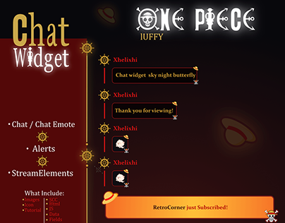 ONE PIECE - CHAT WIDGET ANIMATED TWITCH, STREAMELEMENTS