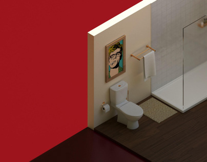 Isometric bathroom