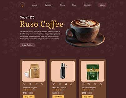 This is a cafe website Ui/Ux design