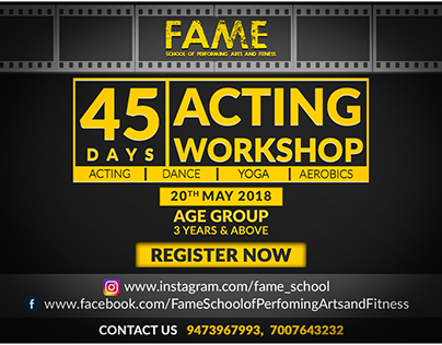 FAME 45 day acting workshop flyer