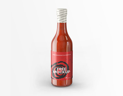 Free Sauce Bottle Mockup