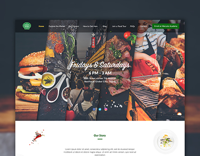 Main Page for a Food Bazaar Website