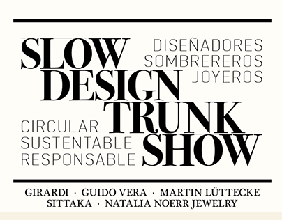 Afiche · Slow Design Trunk Show