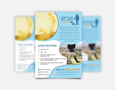 'appy days dog walking logo, flyer, facebook designs