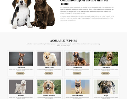 Bow Wow landing page design