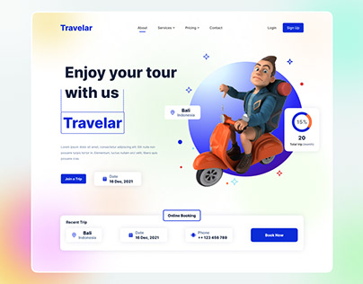Travelar - Travel Agency Landing Page Design