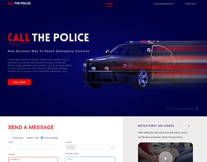 call the police( landing page) ui/ux practice