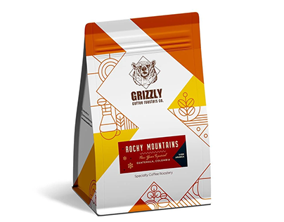 Grizzly Coffee Roastery Co. Coffee Label Design