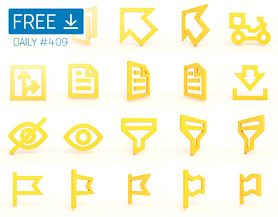 Yellow Icons - Daily Free Download #409
