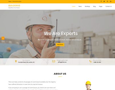 Builderio - Construction WordPress Free Theme