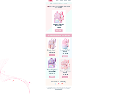 Email Newsletter: Pink Preschool Backpacks