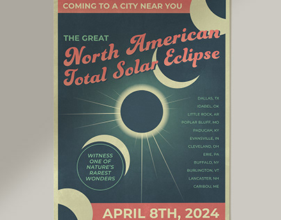 The Great North American Solar Eclipse Poster