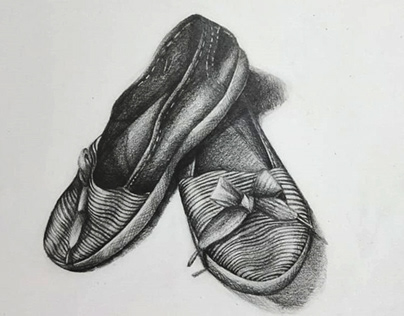 Shoes Sketch " Pencil Drawing"