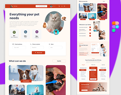 Pet Care UI | Landing page|
