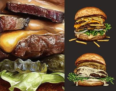 Burger Illustrations done in Photoshop